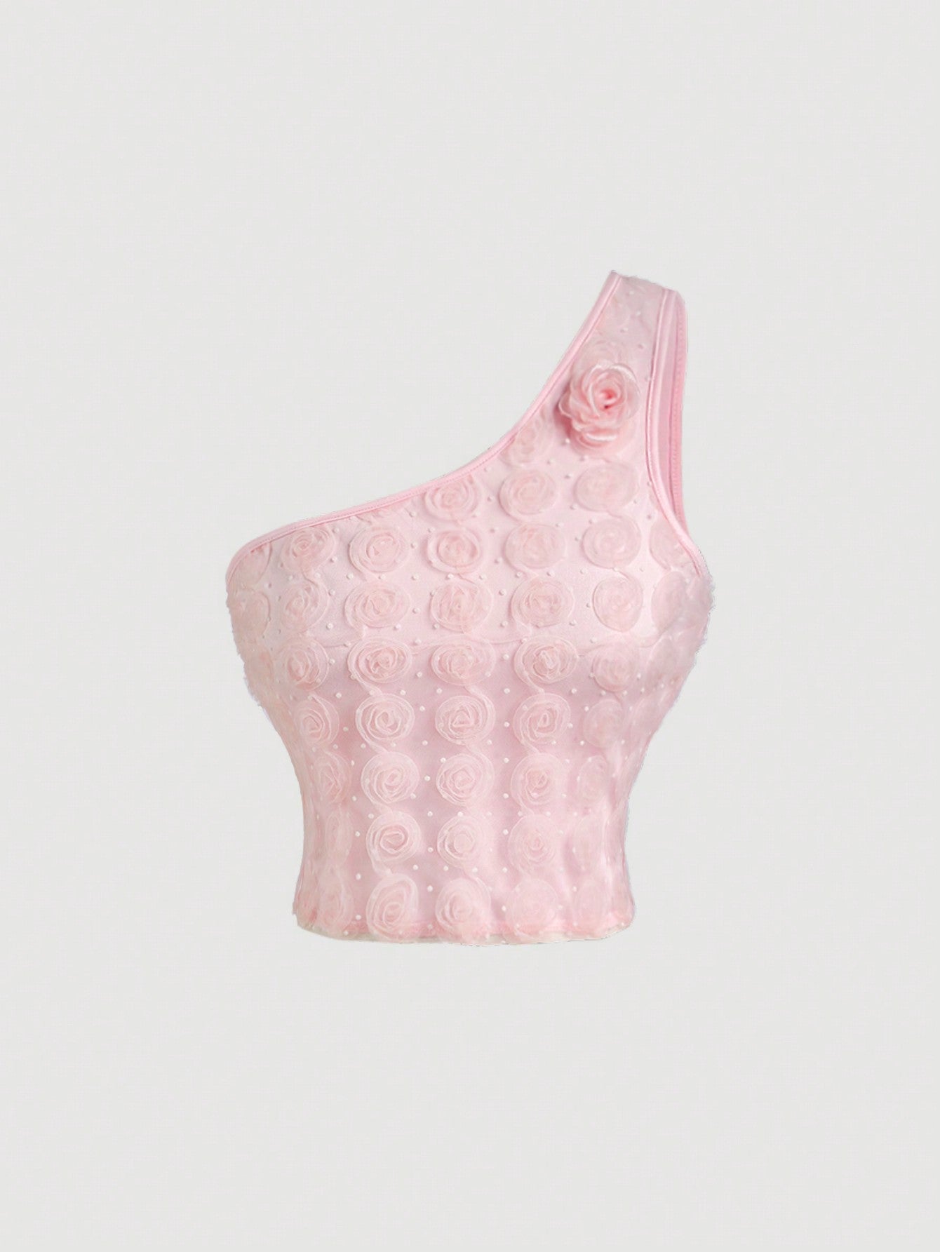 SHEIN MOD Top romántico de verano con textura de tela decorado con flores