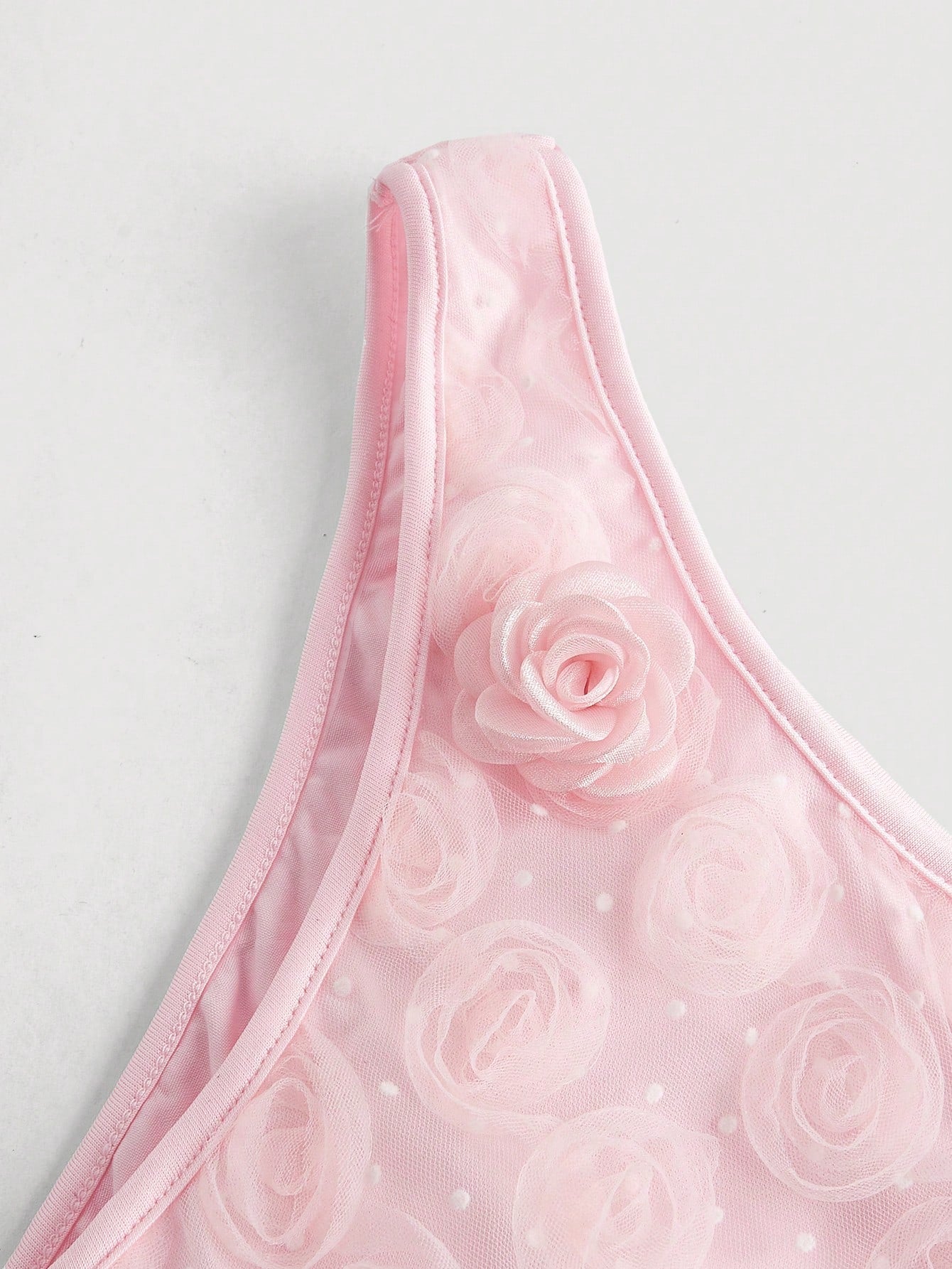 SHEIN MOD Top romántico de verano con textura de tela decorado con flores