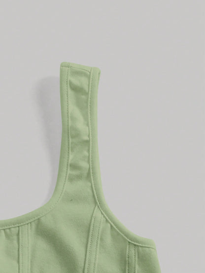 SHEIN MOD Top tank unicolor bajo asimétrico