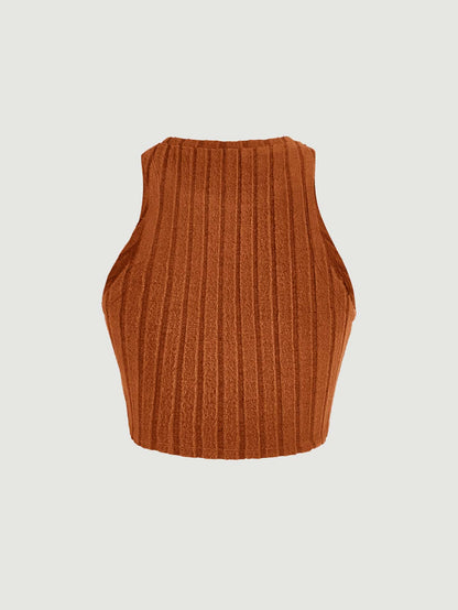 SHEIN MOD Top tank unicolor tejido de canalé