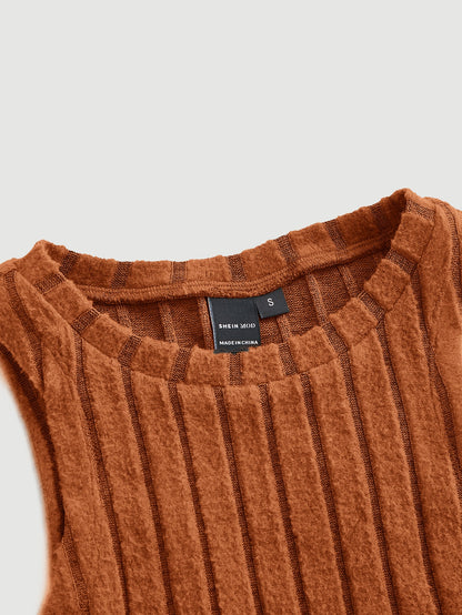 SHEIN MOD Top tank unicolor tejido de canalé