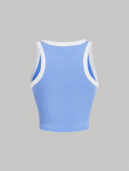 SHEIN MOD Top tank unido en contraste