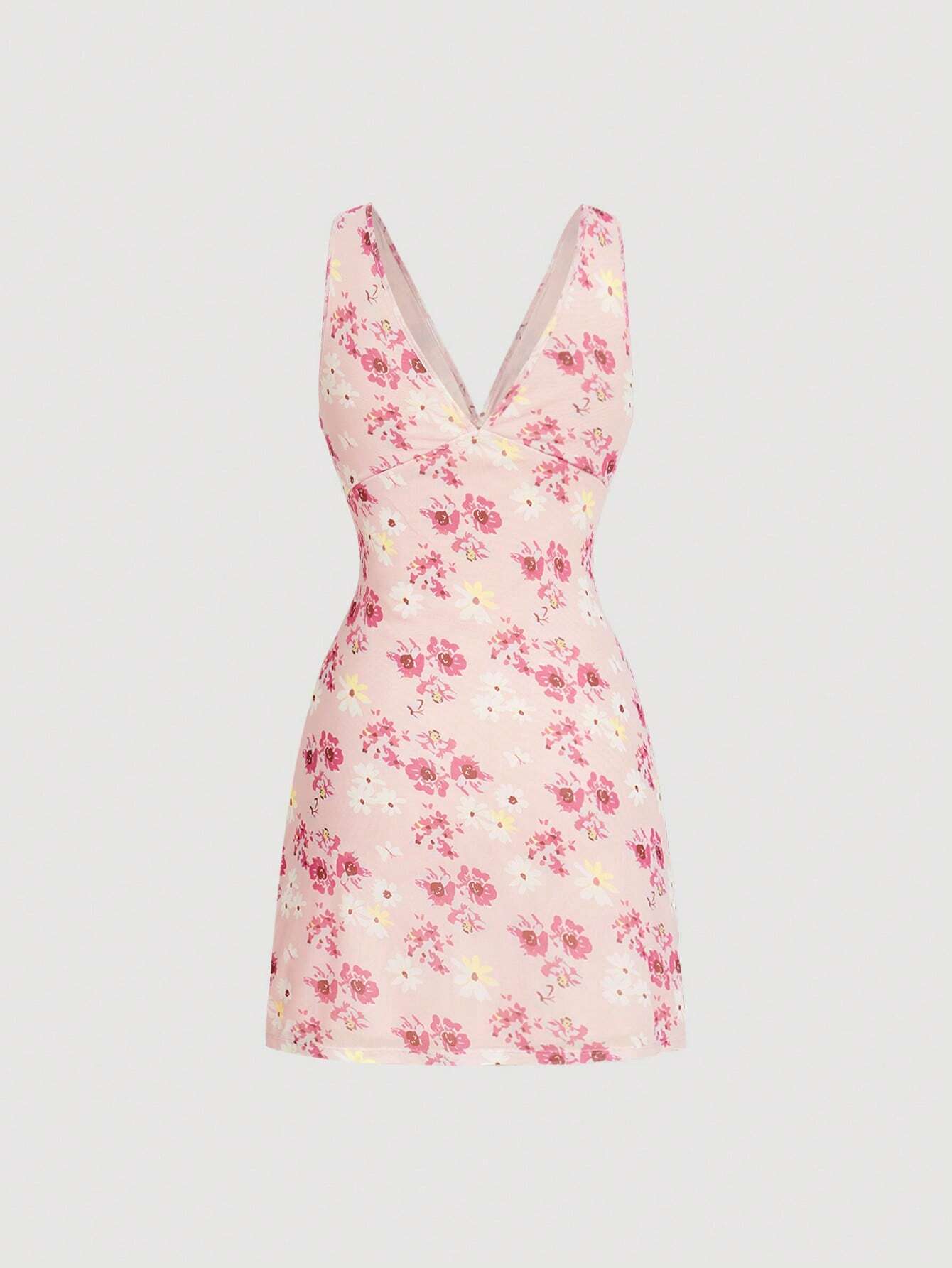 SHEIN MOD Vestido con estampado floral de cuello V