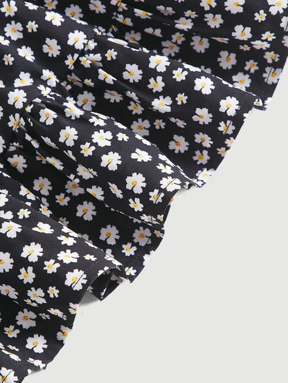 SHEIN MOD Vestido de tirantes con estampado floral de hombros con cordón