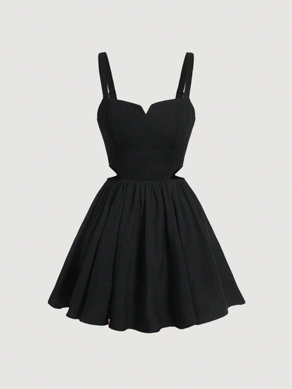 SHEIN MOD Vestido de tirantes unicolor sin camisa