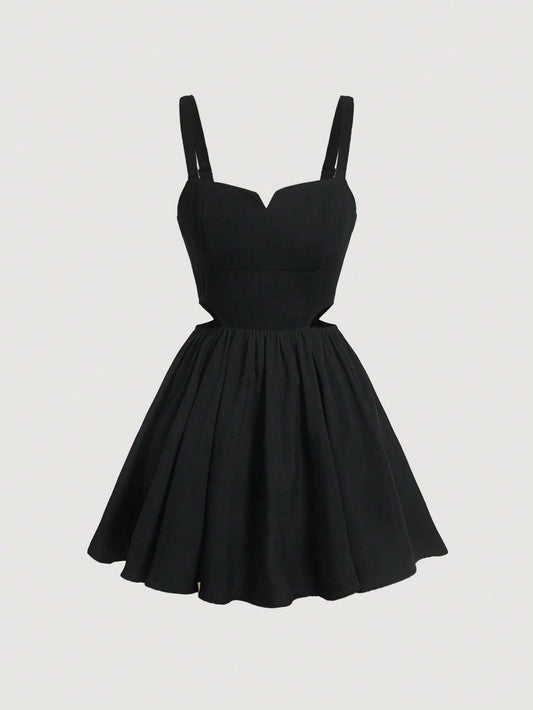 SHEIN MOD Vestido de tirantes unicolor sin camisa