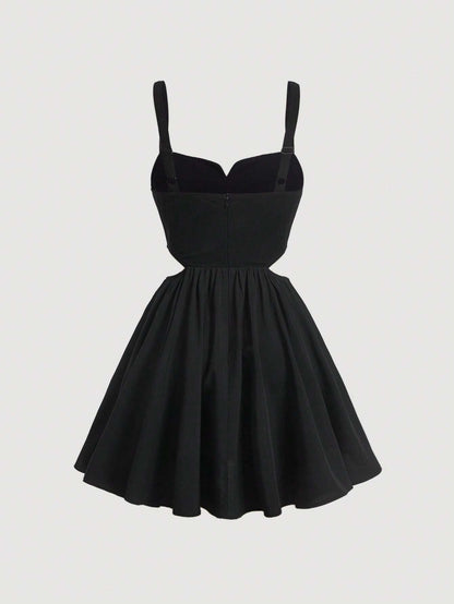 SHEIN MOD Vestido de tirantes unicolor sin camisa