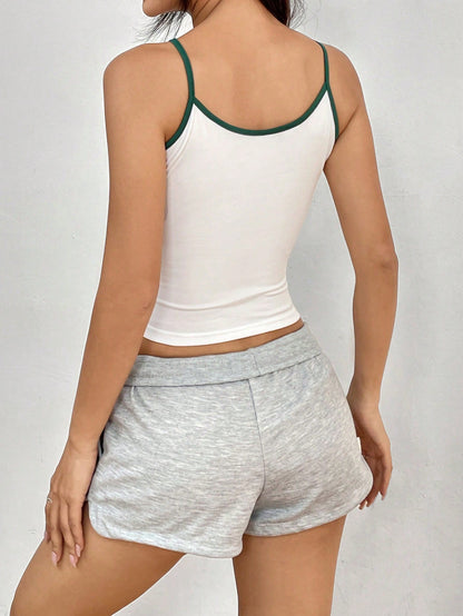 SHEIN MOOSTA Parte superior de tirantes informal de verano para mujer con estampado de letras y parches