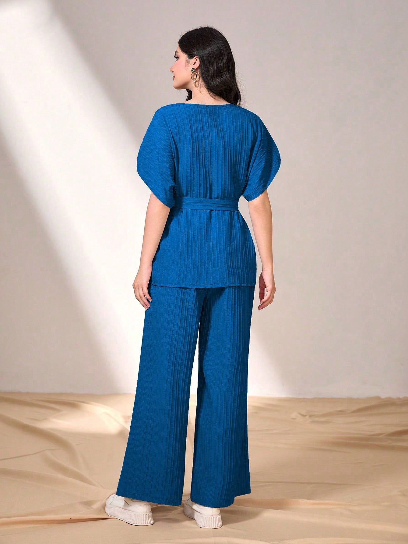 SHEIN Mulvari Conjunto de top y pantalón largo sencillo y básico para uso diario de mujer, 2 piezas
