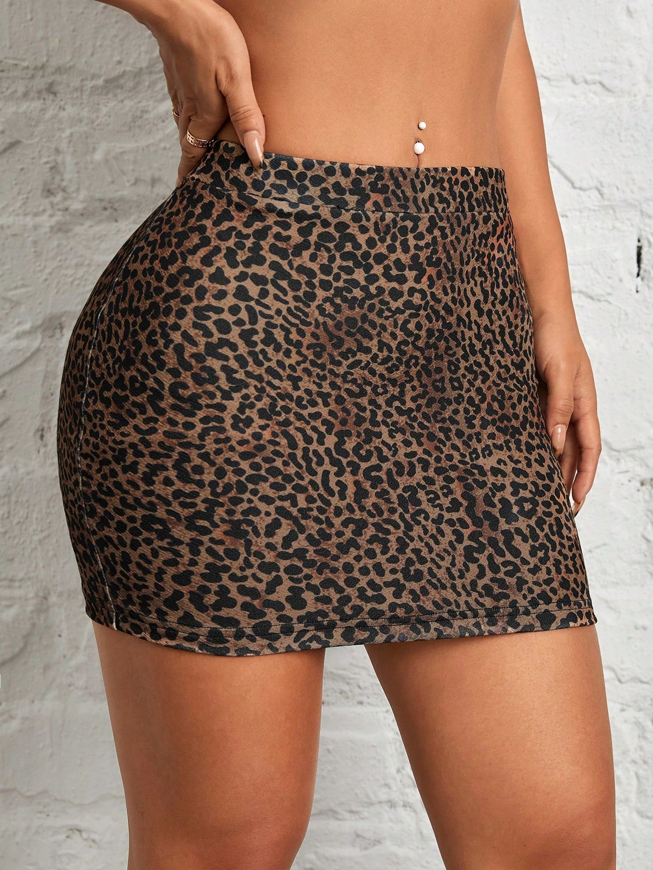 SHEIN PETITE Falda de leopardo elegante y sexy para niña, ideal para Día de San Valentín, festival de música, vacaciones, ropa de año nuevo y citas