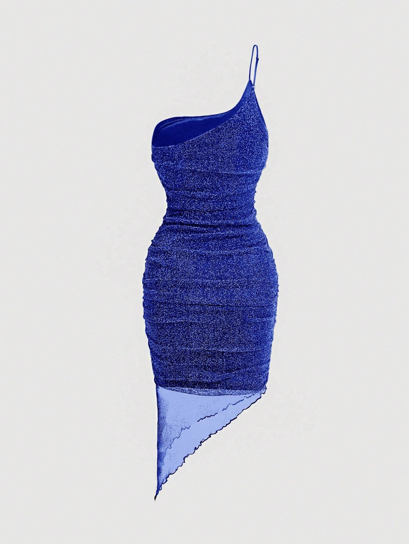 SHEIN Privé Vestido ajustado de un hombro bajo asimétrico brillante