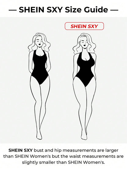 SHEIN SXY Blusa de cuello asimétrico de manga farol con diseño de nudo