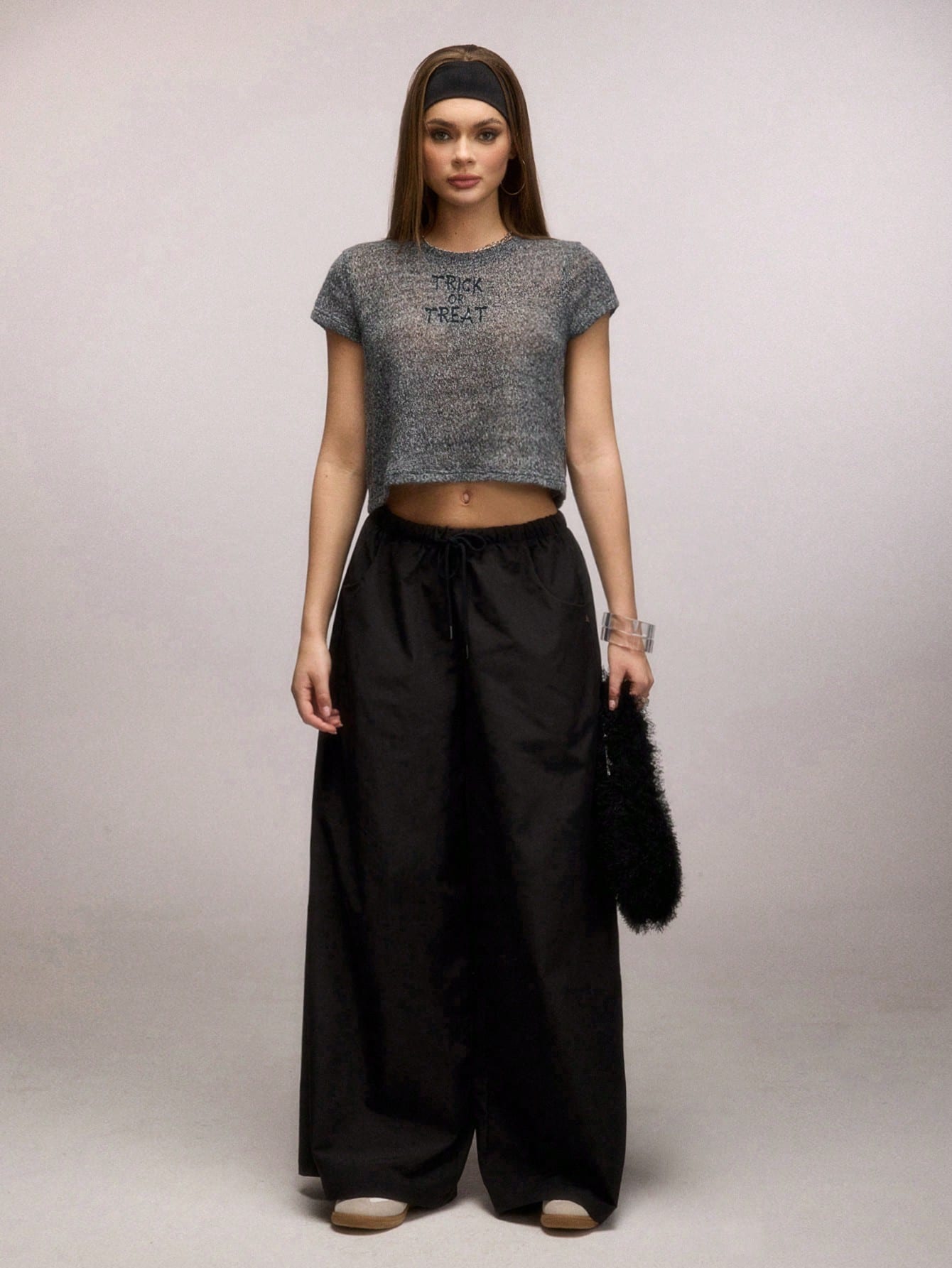 SHEIN SXY Ropa de mujer de otoño/invierno, suéter tejido con bordado "Trick Or Treat", franela