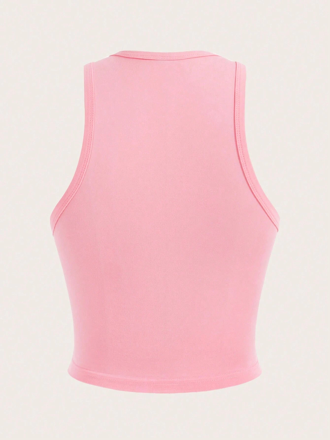 SHEIN Slayr Corto rosa informal cruzado impreso ajustado con cuello redondo de tirantes, verano