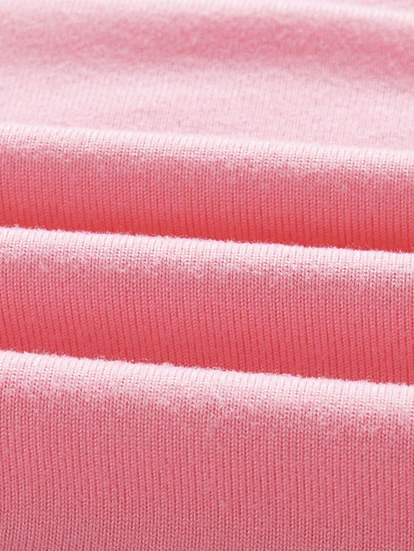 SHEIN Slayr Corto rosa informal cruzado impreso ajustado con cuello redondo de tirantes, verano