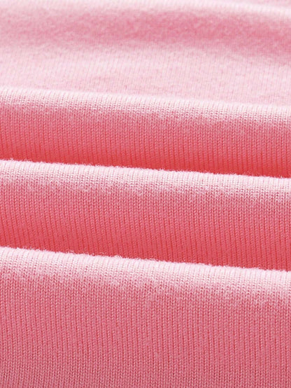 SHEIN Slayr Corto rosa informal cruzado impreso ajustado con cuello redondo de tirantes, verano