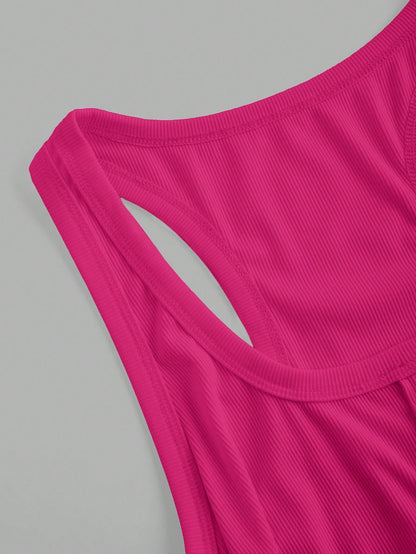 SHEIN Slayr Top sencillo y sexy sin tirantes con abertura, cierre trasero con lazo, ajuste ceñido, longitud mini, tejido elástico de unicolor para mujeres - Z