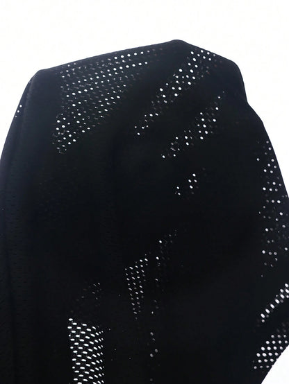 SHEIN Sport Easify Camiseta deportiva de manga corta con cuello redondo y estampado digital de moda para mujer