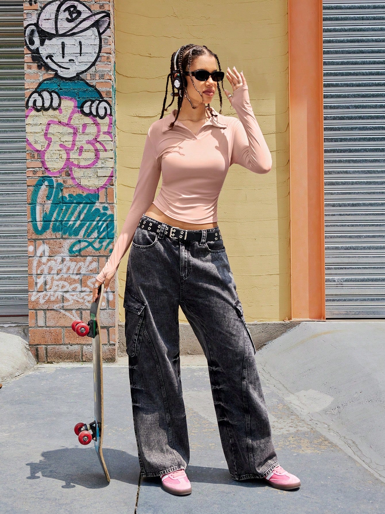 SHEIN Sport Streetz Camisa polo de mujer de unicolor de manga larga para deportes y uso casual al aire libre