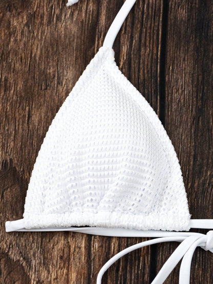 SHEIN Swim Bañador bikini triángulo halter liso