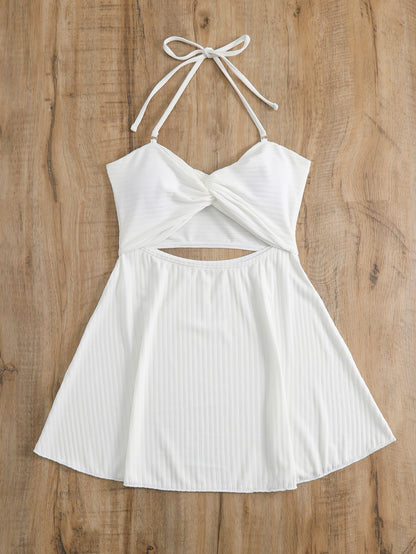 SHEIN Swim Mod Top tankini de canalé girante con abertura