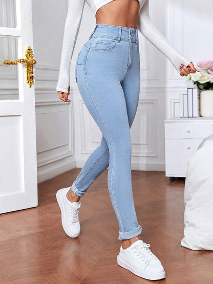 SHEIN Tall Vaqueros Informales De Mujer Ajustados
