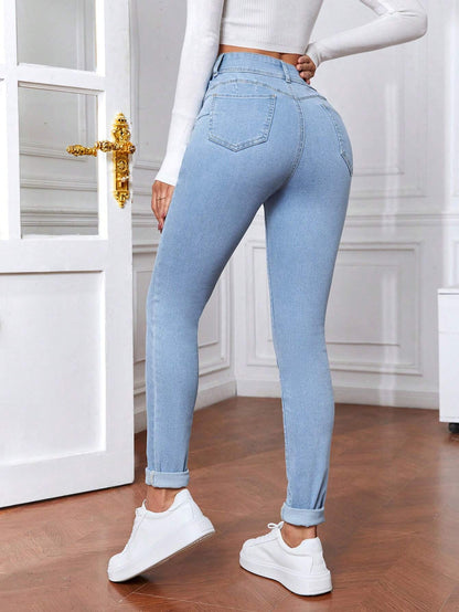 SHEIN Tall Vaqueros Informales De Mujer Ajustados