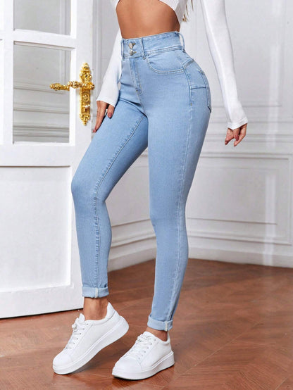 SHEIN Tall Vaqueros Informales De Mujer Ajustados