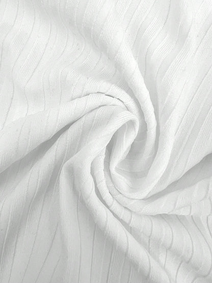 SHEIN Unity Camiseta De Encaje Blanco Para Mujer Con Tejido De Punto Y Alta Elasticidad, Con Dobladillo Asimétrico En Forma De Chaleco