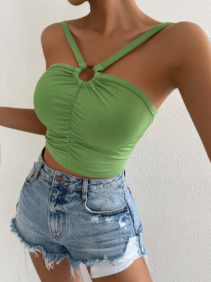 SHEIN Unity Top de tirantes corto con aro O fruncido
