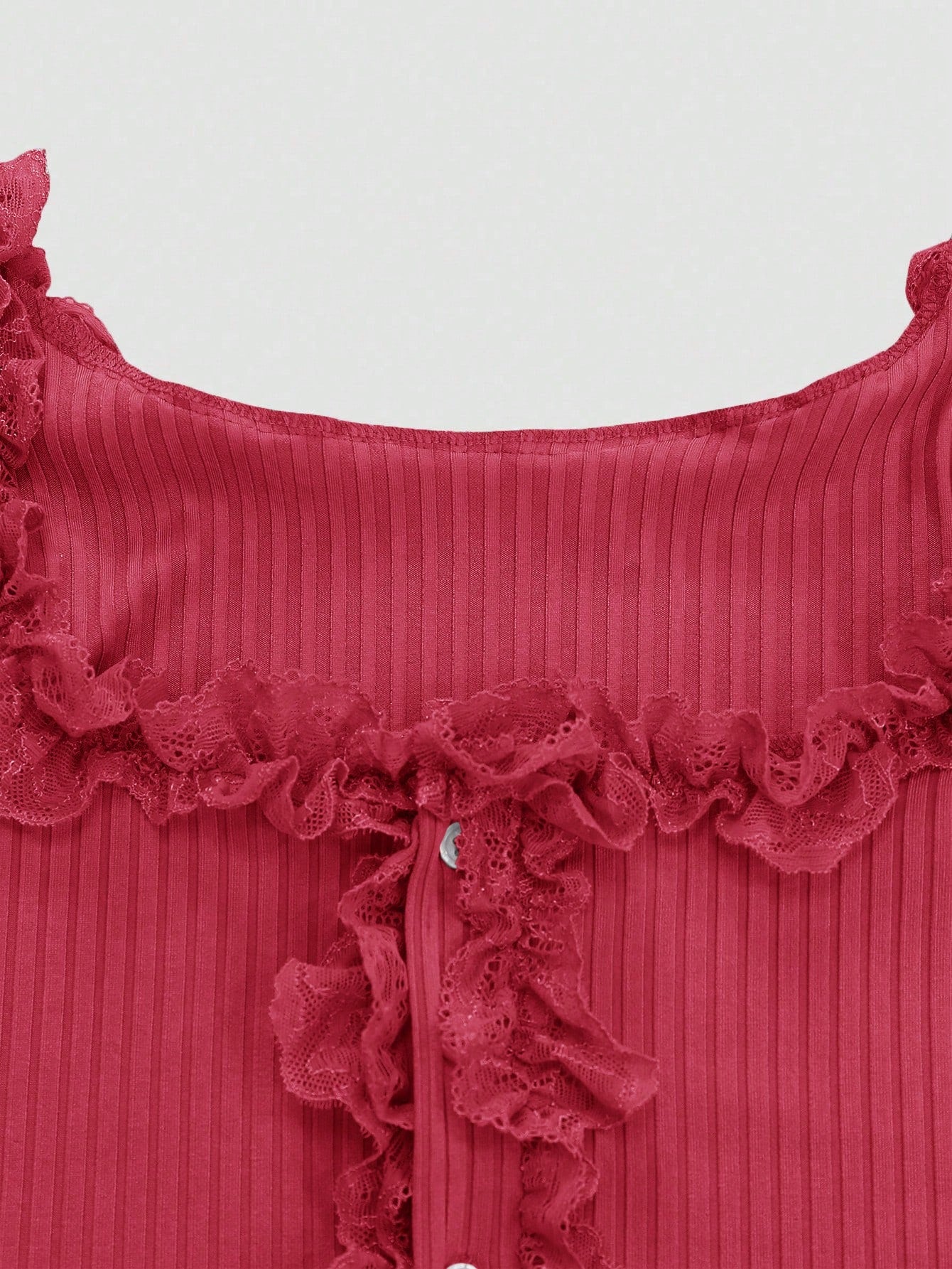 SHEIN Unity Top tipo camiseta de mujer con encaje tejido, de corte asimétrico y elástico