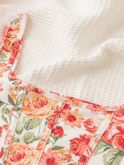 SHEIN VCAY Top De Tanque De Vacaciones Con Dobladillo Asimétrico Y Estampado Floral