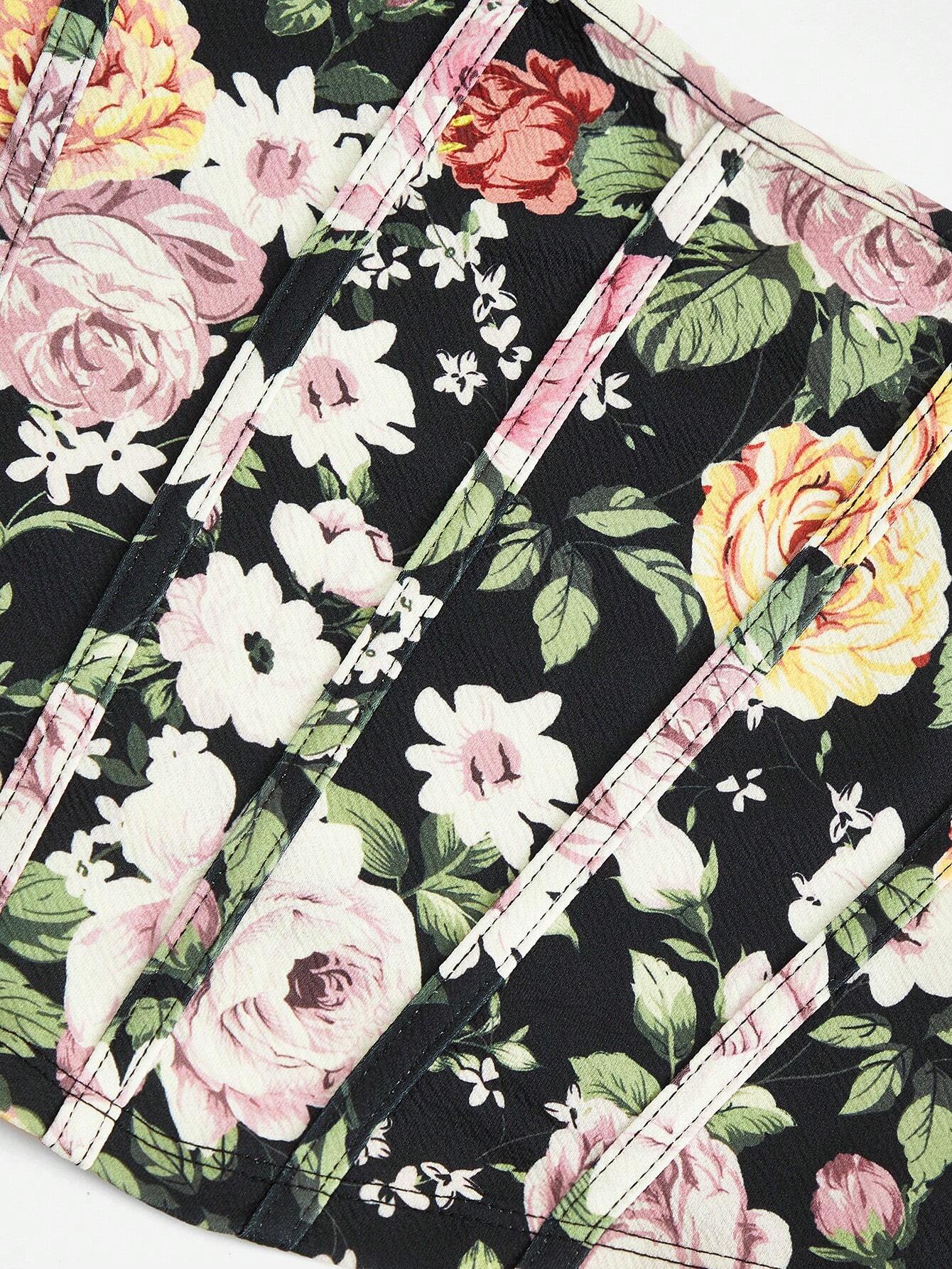 SHEIN VCAY Top de tanque floral impreso de vacaciones para atuendo de vacaciones de mujeres