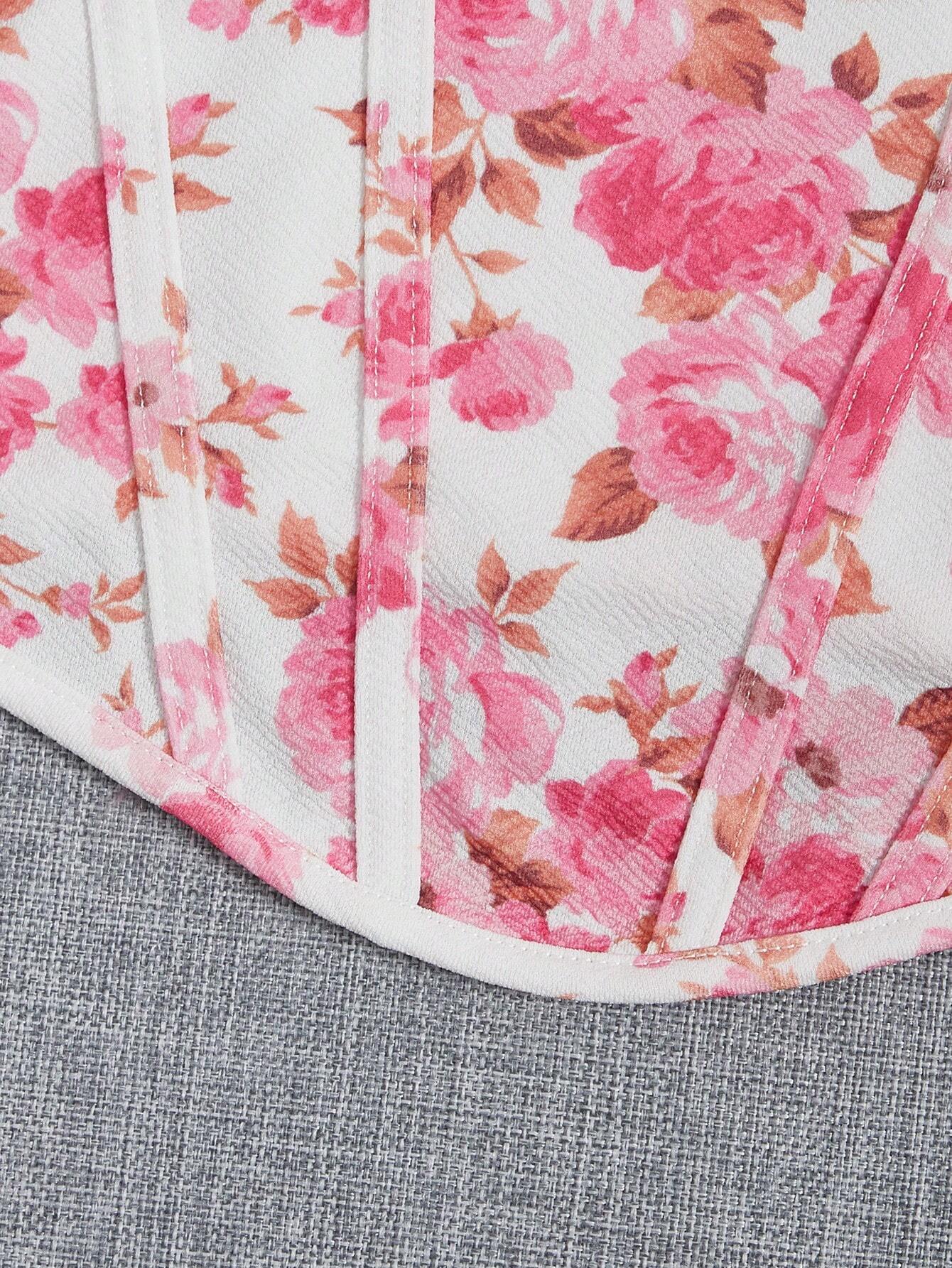 SHEIN VCAY Top tank con estampado floral de cuello cuadrado