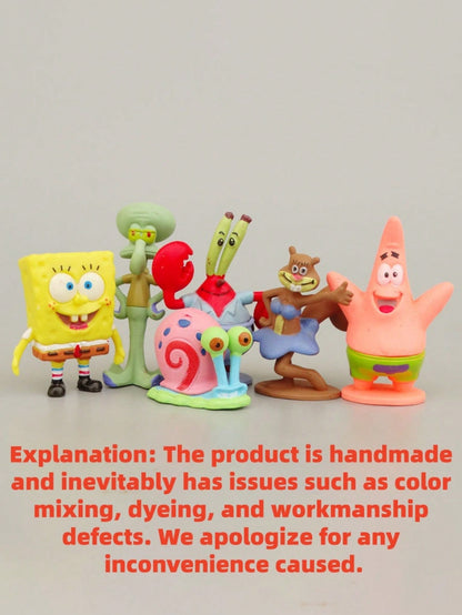 SPONGEBOB 1/3/6 piezas Decoraciones de cumpleaños de Bob Esponja y sus amigos, decoración de mesa, decoración de tarta, decoración submarina para acuario, incluye a Patricio Estrella, Calamardo Tentáculos, Sr. Eugene H.