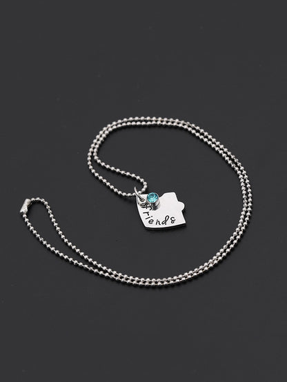 Set de 3 collares con colgante de corazón con detalles de letras y decoración de gemas, ideal para San Valentín, Mamá, Madre, Día de la Madre, regalo