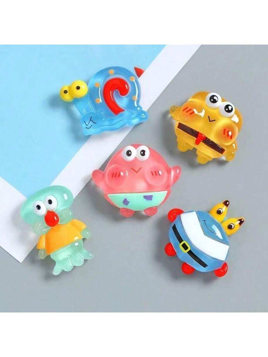 Set de 5 piezas/10 piezas/15 piezas Caja ciega sorpresa de SpongeBob, incluye vaso de agua, funda de teléfono, pinza para el cabello, imán de nevera, accesorios de resina de alta calidad DIY (los patrones de la caja cieg