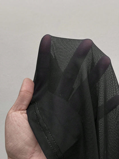 StreetHx Collar de perlas de malla negra para mujer, camiseta de manga larga casual con estilo punk rock y hombros descubiertos/oblicuos del estilo Y2K de los años 2000