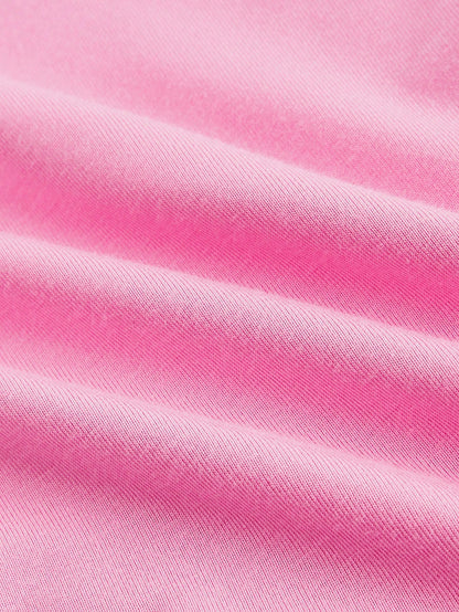 Sweetina 2 piezas Top de 2 piezas de estilo pastel rosa y blanco con detalles de moño en la parte delantera, drapeado y diseño de mariposa para salir