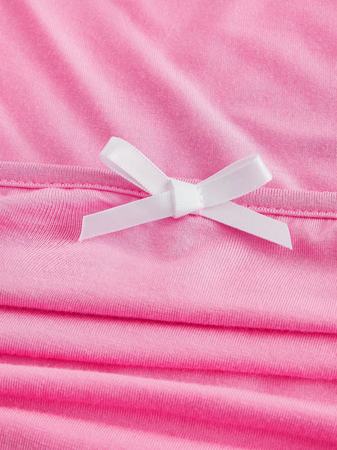 Sweetina 2 piezas Top de 2 piezas de estilo pastel rosa y blanco con detalles de moño en la parte delantera, drapeado y diseño de mariposa para salir