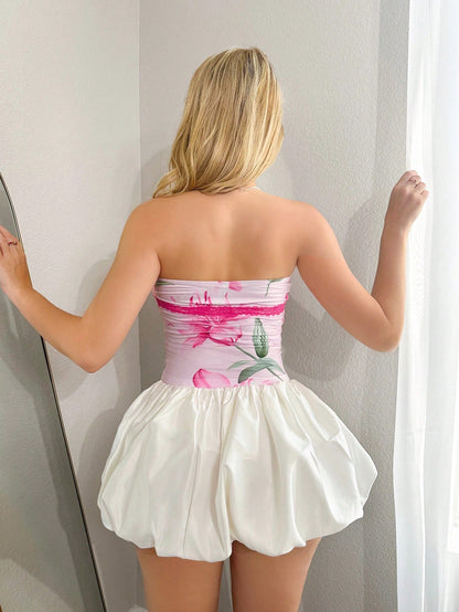 Sweetina Parte superior bandeau con encaje floral