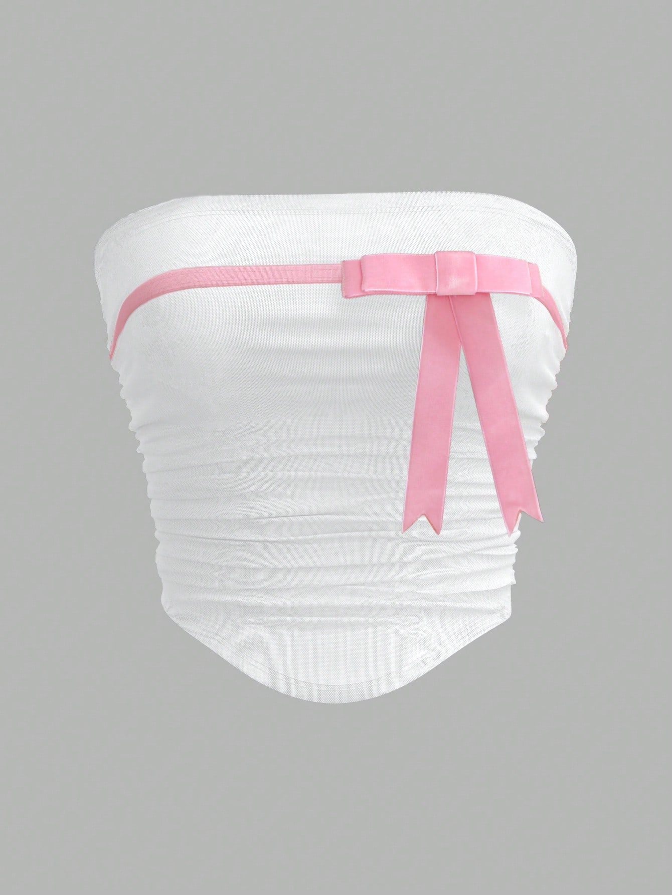 Sweetina Top sin tirantes ajustado con decoración de lazo de colores contrastantes para vacaciones, playa y piscina
