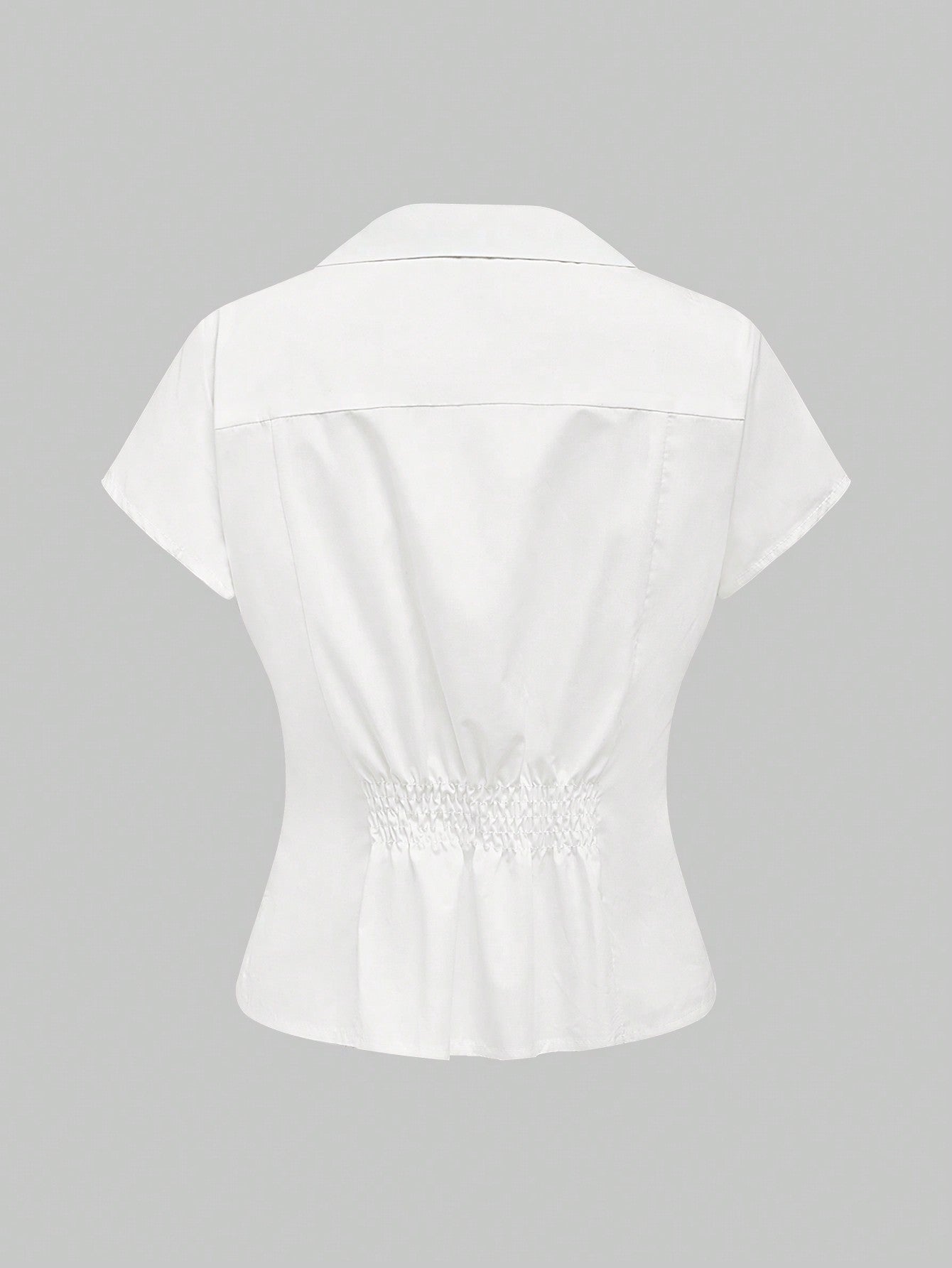 Sweetness Camisa de mujer con botones de cereza decorada con rhinestones