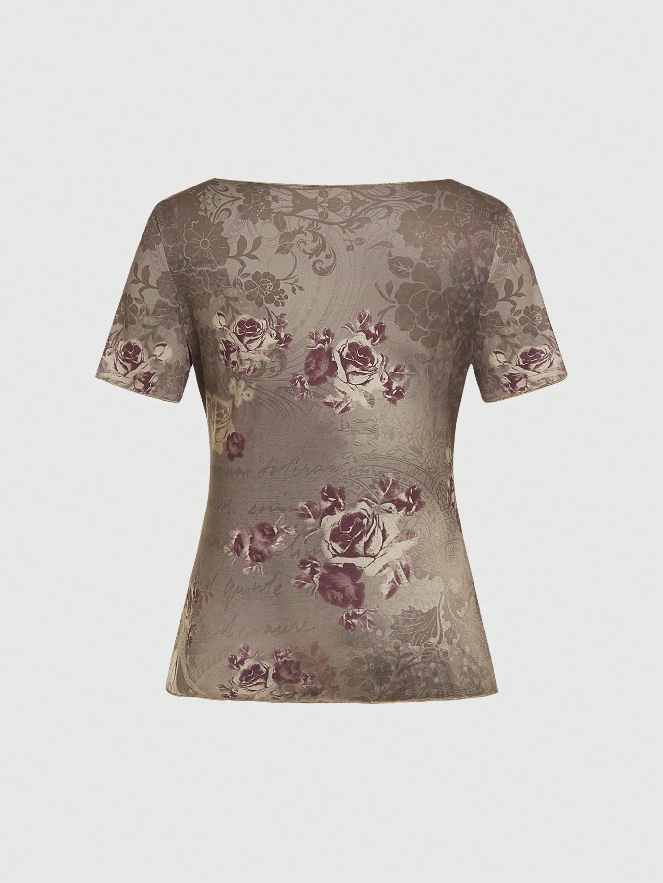 Sweetness Camiseta De Flores Vintage Para Mujer Ajustada