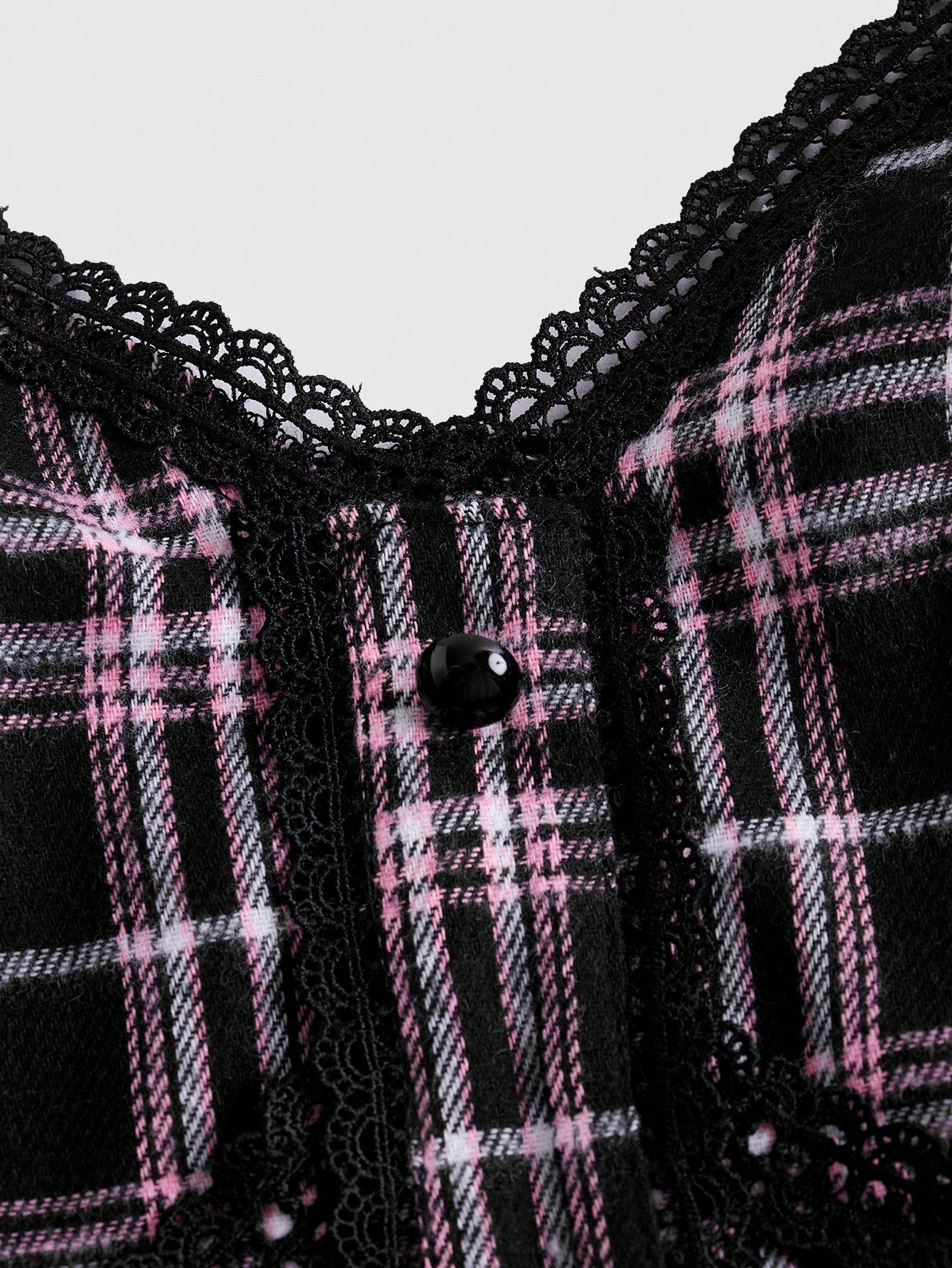 Sweetness Camiseta de tirantes con diseño arrugado y nudo en estampado de tartán