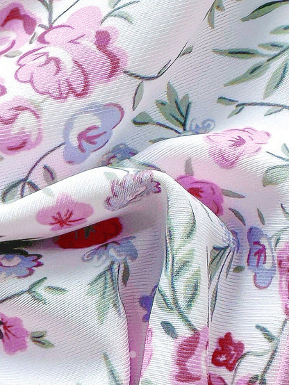 Swim Mod Conjunto de bikini rosa con estampado floral menudo para mujer