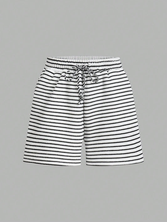 Swim Mod Shorts de cubrir básicos con rayas para mujeres, para vacaciones en la playa de verano