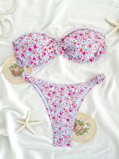 Swim Mod Traje de baño separado con estampado, minimalista y de moda para el verano
