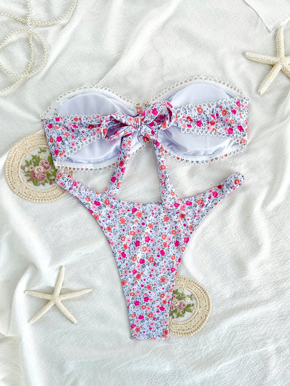 Swim Mod Traje de baño separado con estampado, minimalista y de moda para el verano