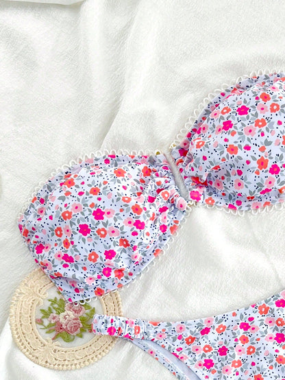 Swim Mod Traje de baño separado con estampado, minimalista y de moda para el verano